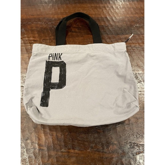 PINK Victoria's Secret‎ Canvas Tote Bag Gym Shopping Overnight  Shoulder - Picture 1 of 9